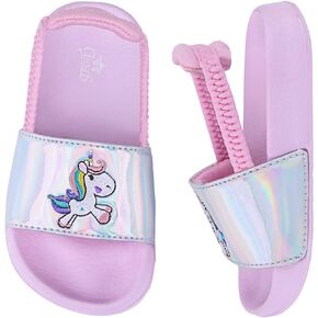 Kids Flip Flops Sandals Toddler Boys Girls Sequin Slides Shower Beach Pool Shoes Slip on Summer Slippers with Back Strap