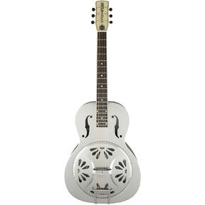Gretsch G9221 Bobtail Round-Neck Acoustic and Electric Steel Body Spider Cone Resonator Guitar (Weathered ‘Pump House Roof’)