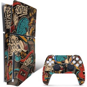 MightySkins Skin Compatible with Playstation 5 Slim Disk Edition Bundle - Black Marble Glitter | Protective, Durable, and Unique Vinyl Decal wrap Cover | Easy to Apply | Made in The USA