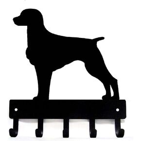 Brittany Spaniel Key Holder & Leash Hanger for Wall - Large 9 inch Wide with 5 Hooks - Made in USA
