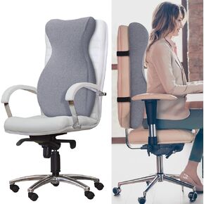 HOMBYS Memory Foam Neck Support for Short-Back Office Chair, Supportive Headrest Pillow Lumbar Support for Neck Pressure Relief Improved Posture for Working Chair, Car and Travel