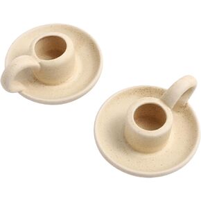Tofficu 2Pcs Ceramic Taper Candle Holder, Tapered Candle Holder, Candlestick Holders for Taper Candles, 1 in Diameter Candle Stick Candle Holder for Wedding Festival Christmas Table Centerpiece Decor