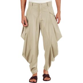 PASLTER Mens Harem Pants Cotton Yoga Casual Pleated Hippie Aladdin Summer Pants