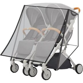 Miracle Baby Double Stroller Rain Cover, Universal Rain Cover for Double Stroller Side by Side, Twins Stroller Cover Baby Travel Weather Shields Fit Most Double Strollers, Baby Outdoor Accessories in Kuwait