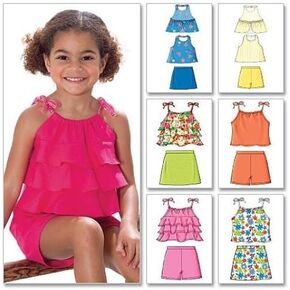 BUTTERICK PATTERNS B4503 Children's/Girls' Top, Skort and Shorts, Size CDD (2-3-4-5)