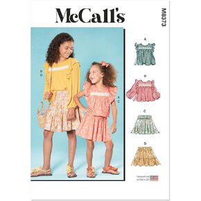 McCall's Children's and Girls' Top and Skirt Sewing Pattern Kit, Design Code M8373, Sizes 3-4-5-6