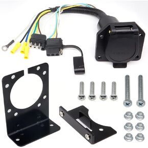 AUTOXBERT 4 Way Pin to 7 Way RV Blade 4 Way Flat Female Trailer Towing Connector Multi Tow Adapter Truck Wiring Light Harness Plug Socket