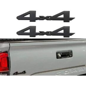 2Pcs 4x4 Emblems Badge 3D Metal Matte Black Logo Side Fender Trunk Badge Emblem for Tundra Rear Tailgate 2005-2021 Truck/SUV/Pickup (Matte Black)
