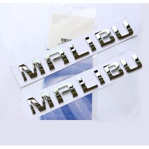 Yoaoo 2Pack OEM Black Malibu Nameplate Letter Emblem Badge Glossy Compatible with Malibu