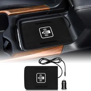 Wireless Phone Charging Pad Silicone Material Dual Charging Ports Charger Station 15W Adapter for Smartphone for Honda CRV 2017 2018 2019 2020 2021 2022(Side-to-Side Drive Black)