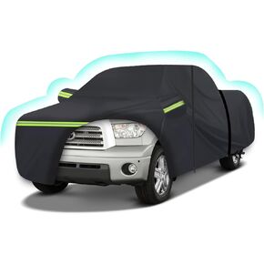 Pickup Truck Cover,Truck Covers fit for Toyota Tacoma Crew Cab 4-Door 5.0 Feet Bed Extended Cab 4-Door 6.1 Feet Bed,400D,Waterproof UV-Proof Windproof All Weather Protection,Black