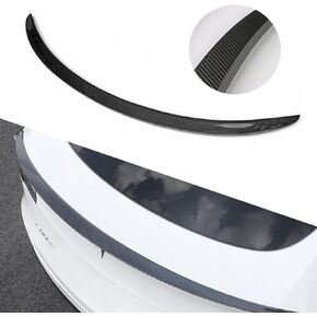 Model Y Spoiler Glossy and Matte Carbon Fiber Rear Trunk Lid Spoiler Wing Tesla Rear Spoiler Compatible with Model Y 2017-2023 (Glossy Carbon Fiber)