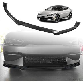 BestEvMod for EV6 Front Lip Splitter ABS Front Bumper Lip Spoiler Air Dam Side Body Kit Compatible with 2022 2023 Kia EV6 GT GT-Line Accessories (GT Version, Carbon Fiber)