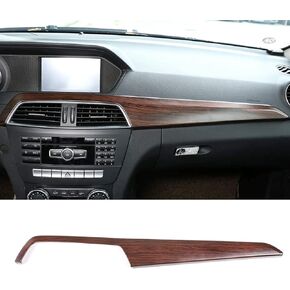 ABS خشب الصنوبر الحبوب ألياف الكربون وحدة التحكم المركزية للسيارة غطاء لوحة القيادة لمرسيدس بنز C الفئة W204 2010-2013 ملحقات محرك اليد اليسرى (ألياف الكربون) in Kuwait