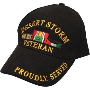 Military Veteran Proudly Served in Desert Storm Baseball Style Hat Cap,Black,One Size
