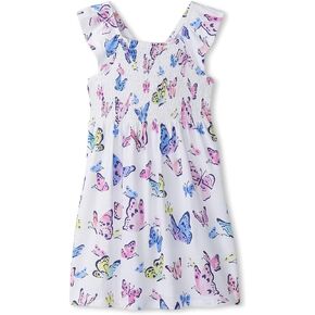 Hatley Girls Tall Soft Butterflies Smocked Dress (Toddler/Little Big Kid)