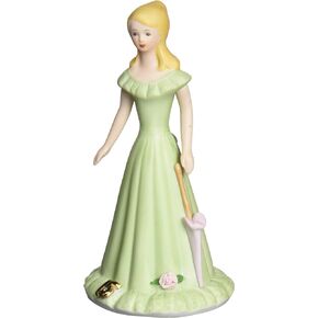 Enesco Growing Up Girls “Blonde Age 15" Porcelain Figurine, 6.75" Green