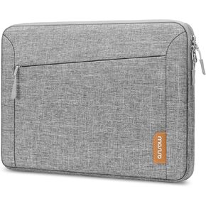 MOSISO 360 Protective Laptop Sleeve Compatible with MacBook Air/Pro, 13-13.3 inch Notebook, Compatible with MacBook Pro 14 inch M4 M3 M2 M1, Dual Arc Decorative Bag with Bevel Horizontal Pocket, Gray