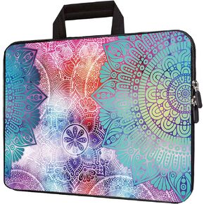 15 inch Neoprene Laptop Carrying Bag Chromebook Case Notebook Ultrabook Bag Tablet Travel Cover with Handle Zipper Carrying Sleeve Case Bag Fits 14 15 15.4 inch Netbook/Laptop (Beautiful Mandala)