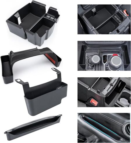 Center Console Organizer Set for 2018-2022 2023 Jeep Wrangler JL JLU Accessories 4PCS Including Gear Shift Side Tray Organizer, Hanging Armrest Storage Box, Co-Pilot Organizer (Not for JK/JKU) in Saudi Arabia