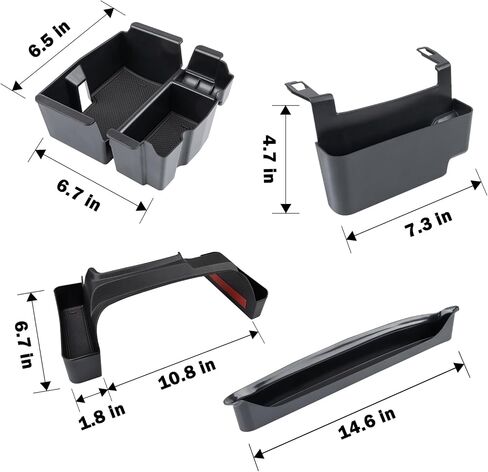 Center Console Organizer Set for 2018-2022 2023 Jeep Wrangler JL JLU Accessories 4PCS Including Gear Shift Side Tray Organizer, Hanging Armrest Storage Box, Co-Pilot Organizer (Not for JK/JKU) in Saudi Arabia