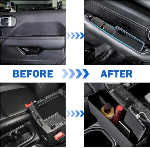 Center Console Organizer Set for 2018-2022 2023 Jeep Wrangler JL JLU Accessories 4PCS Including Gear Shift Side Tray Organizer, Hanging Armrest Storage Box, Co-Pilot Organizer (Not for JK/JKU) in Saudi Arabia