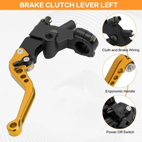 Motorcycle Brake Pump Lever 7/8" 22mm Hydraulic Master Cylinder Reservoir Clutch CNC Left & Right Set Universal Replacement for Harley Honda Kawasaki Suzuki Yamaha (Black) in Kuwait