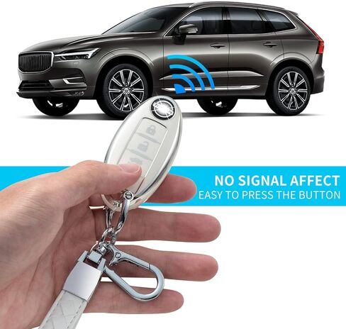 متوافق مع غطاء مفتاح Nissan Key Fob مع حبل جلدي، غطاء حماية لمفتاح السيارة لمفتاح Nissan Altima Rogue Sentra Pathfinder الذكي عن بعد، أسود in Kuwait