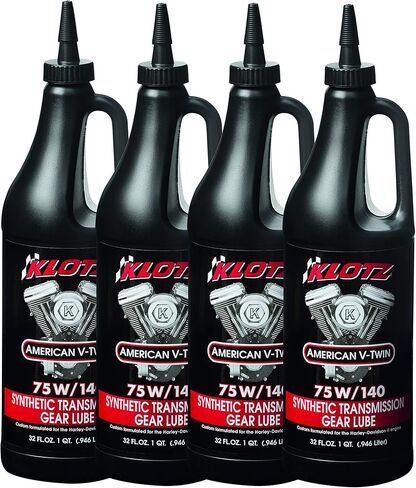 Klotz American V-Twin 80W-90 Transmission Gear Oil Synthetic Lubricant for Harley-Davidson Big Twin Motorcycle | Reduced Friction Wear - 1 Quart, KH-GL90 in Kuwait