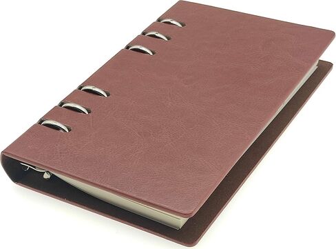 Ailifly Business Office Student Openwork PU Leather Metal Binder Hardcover Spiral Refillable 6 Ring Journal Personal Planner Notebook (Black, A5) in Saudi Arabia