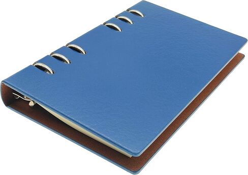 Ailifly Business Office Student Openwork PU Leather Metal Binder Hardcover Spiral Refillable 6 Ring Journal Personal Planner Notebook (Black, A5) in Saudi Arabia