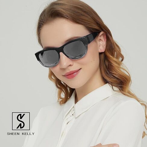 SHEEN KELLY 2 PCS TR90 Polarized Oversized Fit over Sunglasses Over Glasses With Cat Eye Frame for Women & Men Lightweight Glasses in Saudi Arabia