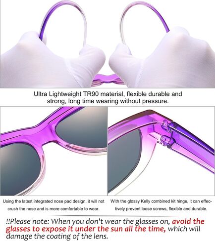SHEEN KELLY 2 PCS TR90 Polarized Oversized Fit over Sunglasses Over Glasses With Cat Eye Frame for Women & Men Lightweight Glasses in Saudi Arabia