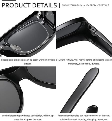 SHEEN KELLY 2 PCS TR90 Polarized Oversized Fit over Sunglasses Over Glasses With Cat Eye Frame for Women & Men Lightweight Glasses in Saudi Arabia