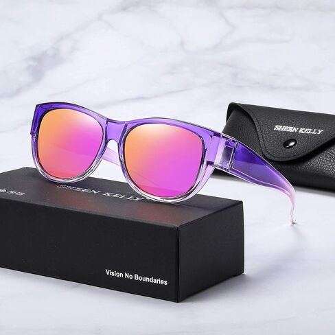 SHEEN KELLY 2 PCS TR90 Polarized Oversized Fit over Sunglasses Over Glasses With Cat Eye Frame for Women & Men Lightweight Glasses in Saudi Arabia