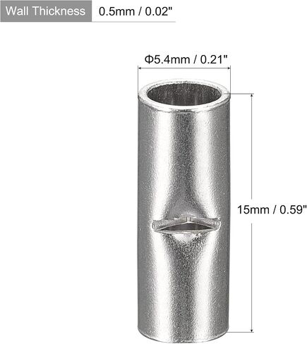 MECCANIXITY Non-Insulated Butt Crimp Terminals 12-10 AWG for Electrical Wire Splice DIY, Pack of 100 in Saudi Arabia