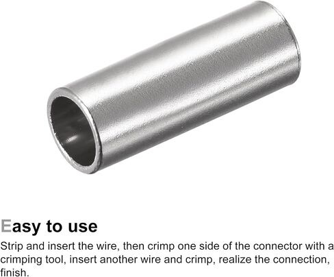 MECCANIXITY Non-Insulated Butt Crimp Terminals 12-10 AWG for Electrical Wire Splice DIY, Pack of 100 in Saudi Arabia