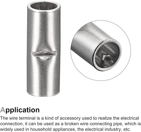MECCANIXITY Non-Insulated Butt Crimp Terminals 12-10 AWG for Electrical Wire Splice DIY, Pack of 100 in Saudi Arabia