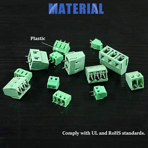 Glarks 40pcs(8 Kinds) 2.54/3.8/5.0/7.5mm Pitch 2/3 Pin PCB Mount Screw Terminal Block Connector Assortment Kit in Saudi Arabia