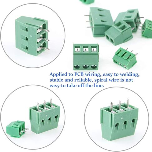 Glarks 40pcs(8 Kinds) 2.54/3.8/5.0/7.5mm Pitch 2/3 Pin PCB Mount Screw Terminal Block Connector Assortment Kit in Saudi Arabia