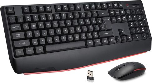 Wireless Keyboard and Mouse Combo, 2.4G Full-Size Ergonomic Computer Keyboard with Wrist Rest and 3 Level DPI Adjustable Wireless Mouse for Windows, Mac Desktop/Laptop/PC/PS in Kuwait