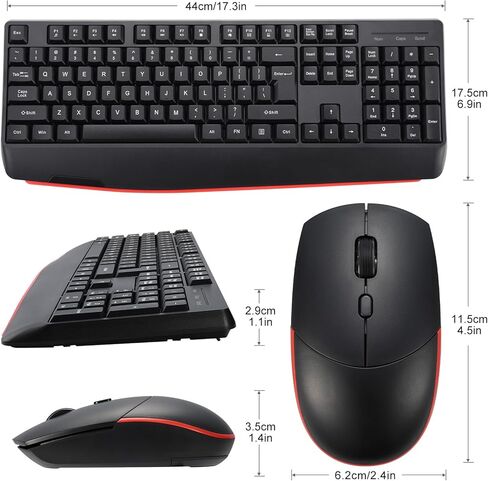 Wireless Keyboard and Mouse Combo, 2.4G Full-Size Ergonomic Computer Keyboard with Wrist Rest and 3 Level DPI Adjustable Wireless Mouse for Windows, Mac Desktop/Laptop/PC/PS in Kuwait