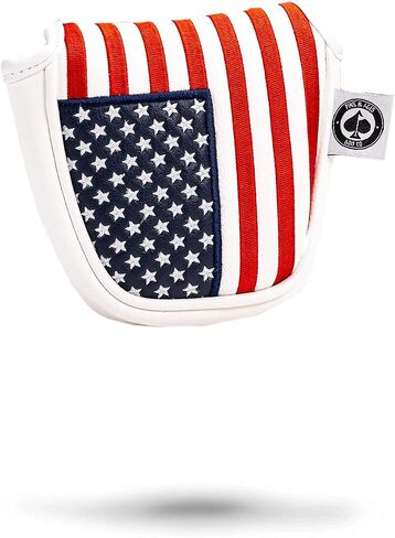 Pins & Aces USA Head Cover - Premium, Hand-Made Leather, Hi Quality Headcover - American Pride Styled, Tour Quality Golf Club Cover - Style and Customize Your Golf Bag in Saudi Arabia