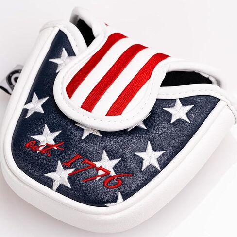 Pins & Aces USA Head Cover - Premium, Hand-Made Leather, Hi Quality Headcover - American Pride Styled, Tour Quality Golf Club Cover - Style and Customize Your Golf Bag in Saudi Arabia