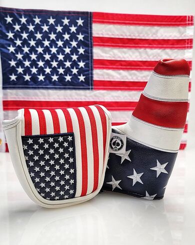 Pins & Aces USA Head Cover - Premium, Hand-Made Leather, Hi Quality Headcover - American Pride Styled, Tour Quality Golf Club Cover - Style and Customize Your Golf Bag in Saudi Arabia
