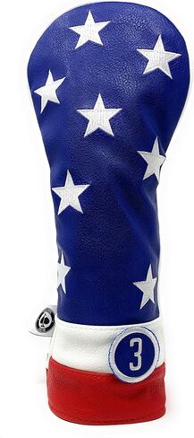 Pins & Aces USA Head Cover - Premium, Hand-Made Leather, Hi Quality Headcover - American Pride Styled, Tour Quality Golf Club Cover - Style and Customize Your Golf Bag in Saudi Arabia