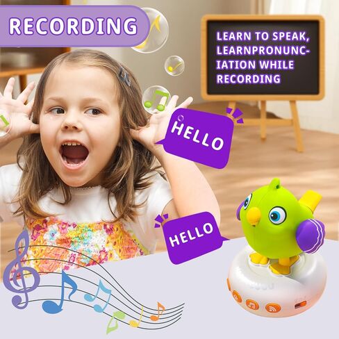 Toddler Toys 2-3, Interactive Musical Electronic Pets Talking Bird for Kids, Early Educational Learning Toys with 26 Songs & Recording, 1 2 3 4 Year Old Boy Girl Birthday, Purple in Saudi Arabia