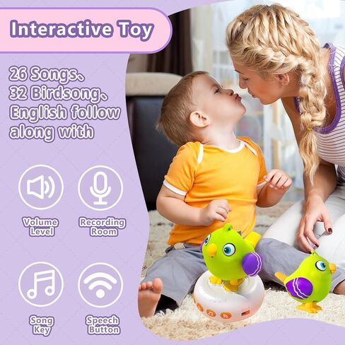 Toddler Toys 2-3, Interactive Musical Electronic Pets Talking Bird for Kids, Early Educational Learning Toys with 26 Songs & Recording, 1 2 3 4 Year Old Boy Girl Birthday, Purple in Saudi Arabia