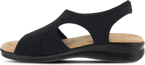 Spring Step Flexus Nyaman Slingback Sandals for Women | Low Heel Slip-On Summer Sandals | Ladies Casual Flat Platform Sandal | Black EU 41 / US 9.5-10 in Saudi Arabia