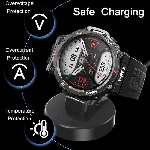 شاحن Amazfit T-REX 2/GTR 4/GTR 4 Pro/GTS 4/GTR 3/GTR 3 Pro/GTS 3، كابل قاعدة شحن بديل، شاحن ساعة ذكية مغناطيسي محمول USB in Saudi Arabia